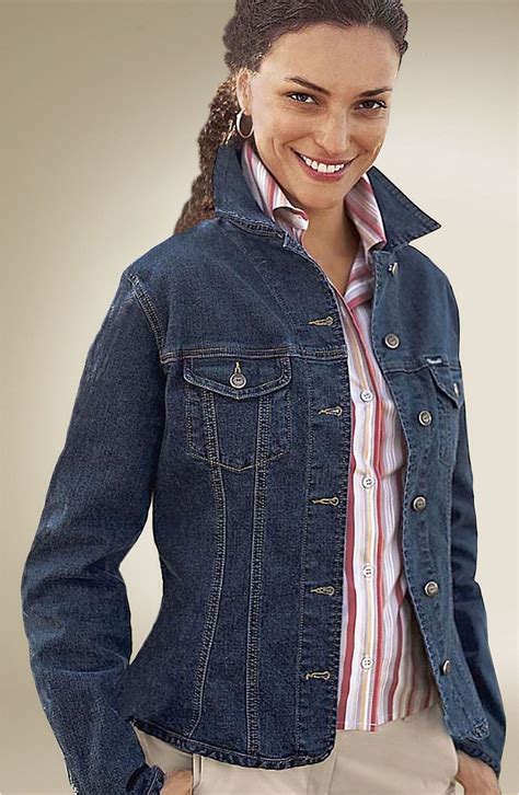 petite fitted denim jacket.